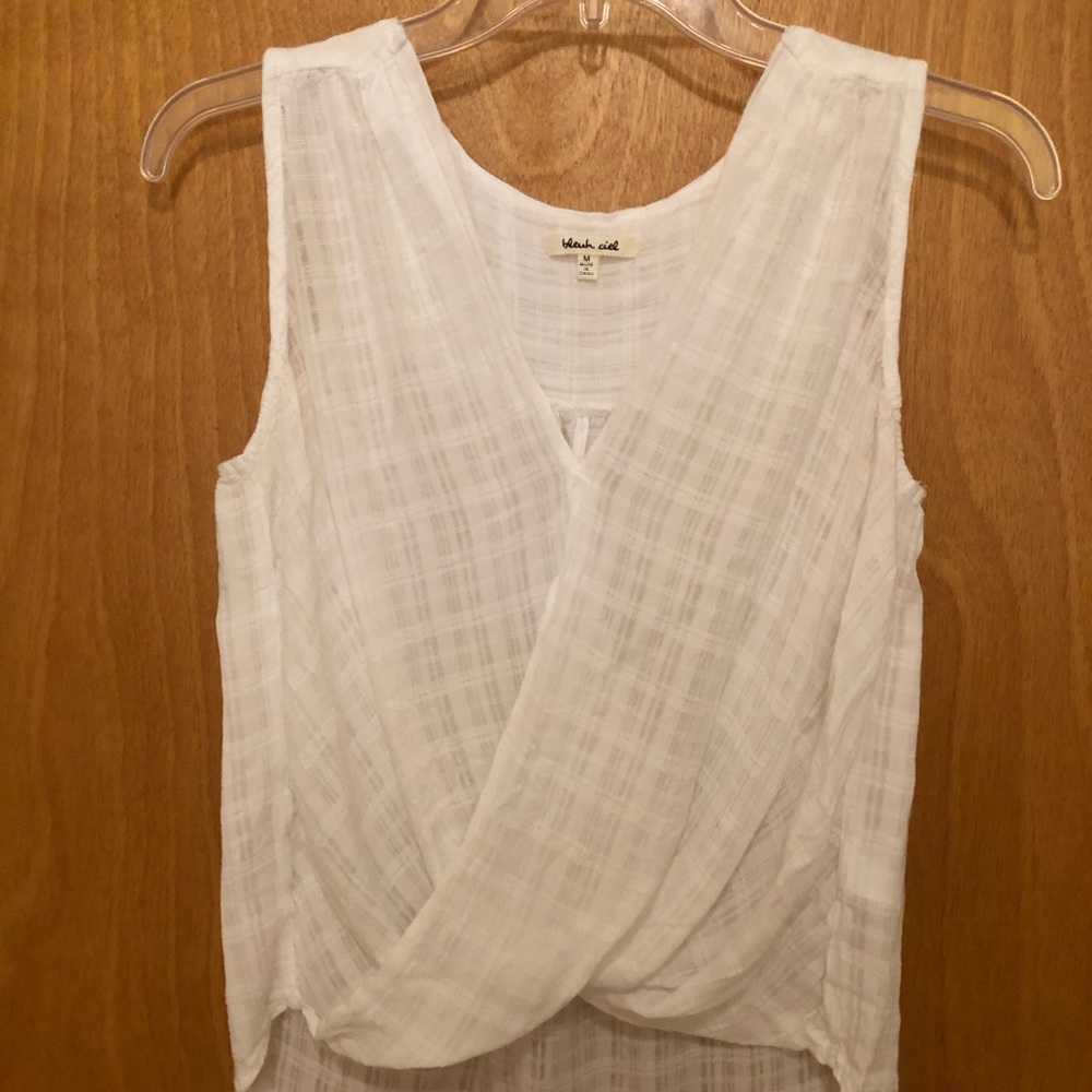 Bleuh ciel white tank top
